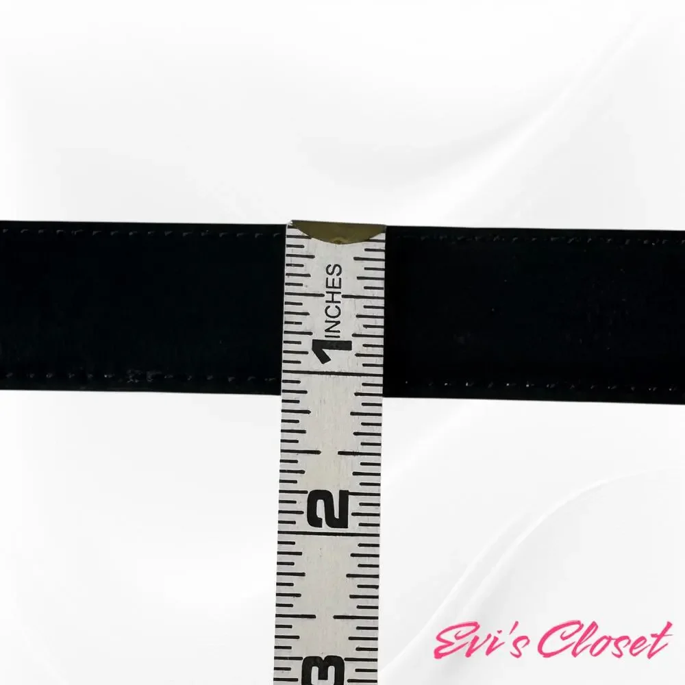 Black Belt Gold Buckle Split Cow Hide Bonded Lined Sz 36